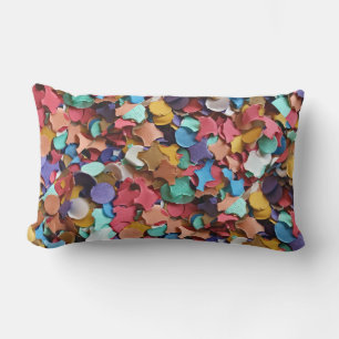 Cojín Lumbar Confetti Fiesta Carnaval Papel colorido divertido