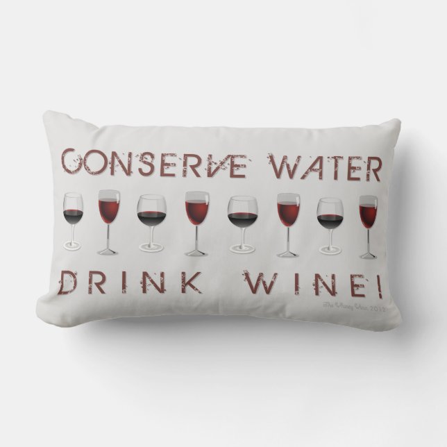 COJÍN LUMBAR ¡CONSERVAR AGUA, BEBER VINO! (Anverso)
