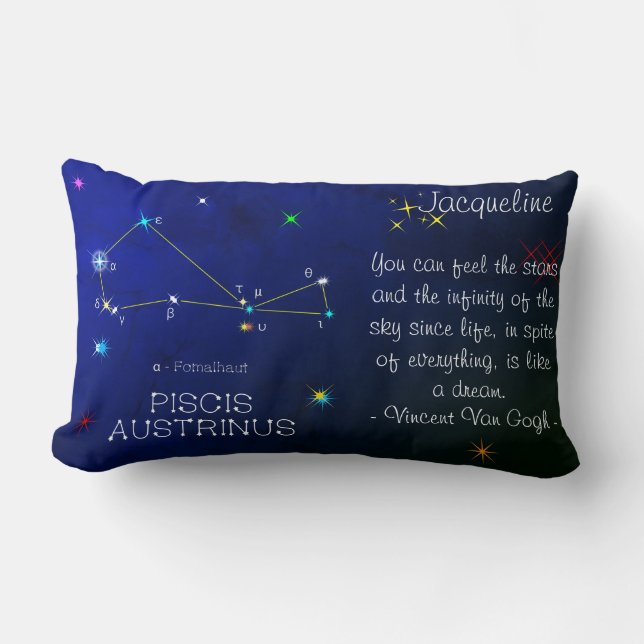 Cojín Lumbar Constelación del hemisferio sur Piscis Austrinus (Anverso)