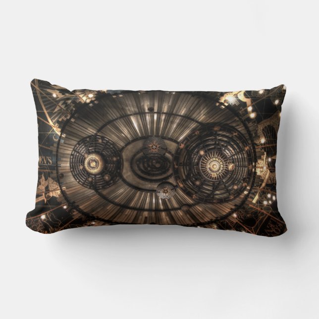 Cojín Lumbar Constelaciones de zodiaco mecánicas de vapor (Anverso)