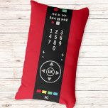 Cojín Lumbar Control remoto Guay Funny Novedad TV<br><div class="desc">Una almohada lumbar de novedad vibrante, con un diseño de control remoto fresco y peculiar. La almohada imita un estilo de un mando de televisión clásico, con botones, flechas, números y símbolos. Cuando necesite apagarse un rato, simplemente gire la almohada al otro lado, que es un negro liso y elegante....</div>