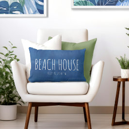 Cojín Lumbar Coordenadas de Personalizados de Blue Beach House