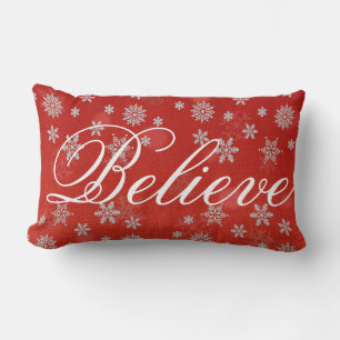 Cojín Lumbar Copo de Nieve de Navidad Decorativo Cree Fiesta