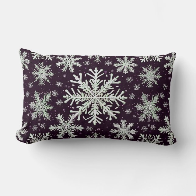 Cojín Lumbar copos de nieve 3d (Anverso)