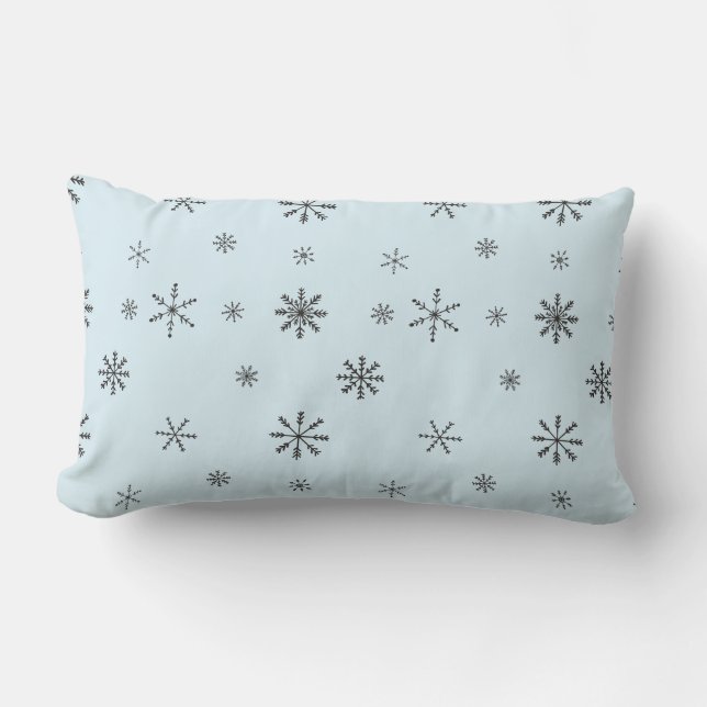 Cojín Lumbar Copos de nieve de invierno modernos (Anverso)