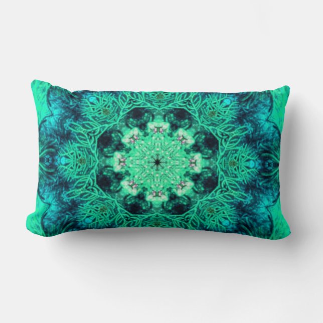 Cojín Lumbar Coral de la verde menta (Anverso)