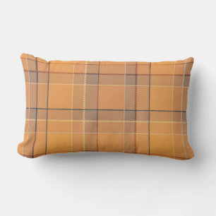 Cojín Lumbar Coral, naranja, seda marrón tartán... lanzar almoh