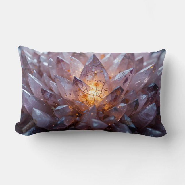 Cojín Lumbar Corazón de cristal radiante (Anverso)