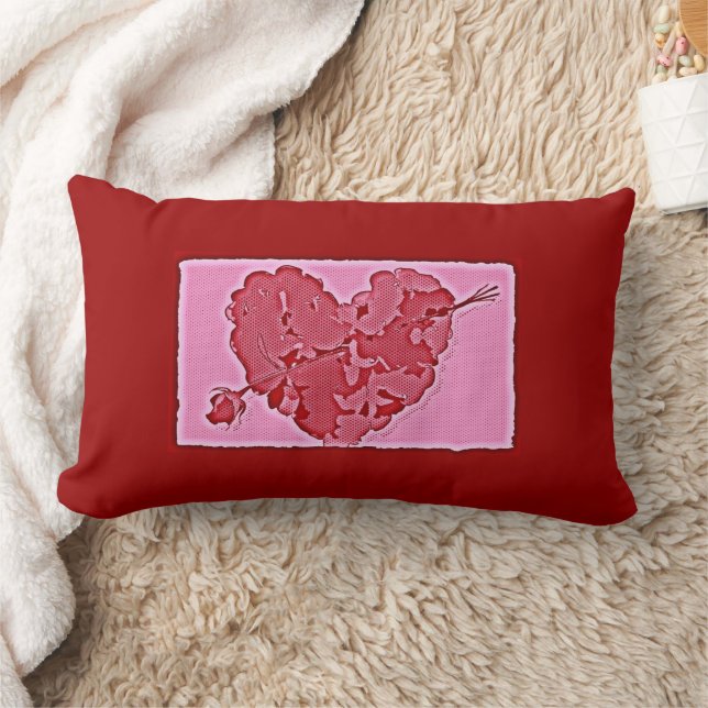 Cojín Lumbar Corazón de Rosas (Manta)