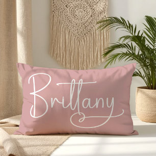 Cojín Lumbar Corazón manuscrito de Brittany firma rosa polvorie