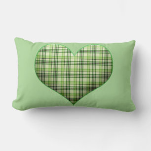 Cojín Lumbar Corazón retro de platillo verde St Patrick