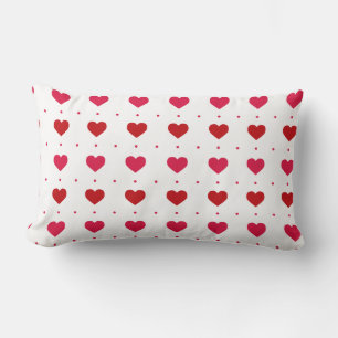 Cojín Lumbar Corazones de amor adorables rojos rosados blancos