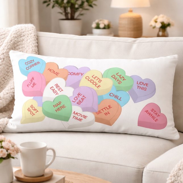 Cojín Lumbar Corazones de Conversación Acogedores Pastel (Subido por el creador)