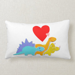Cojín Lumbar Corazones del amor del dinosaurio