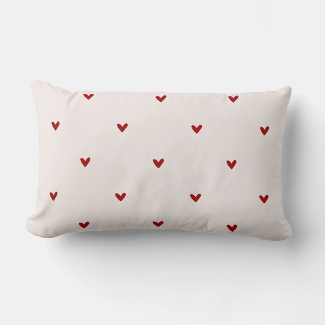 Cojín Lumbar Corazones rojos pequeños (Anverso)