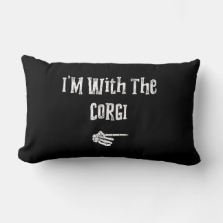 Cojín Lumbar Corgi Gift | Estoy con el traje de Halloween de Pe