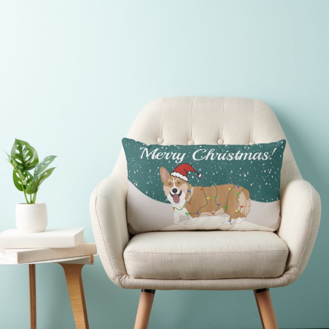 Cojín Lumbar Corgi Navidades de Cute (Silla)