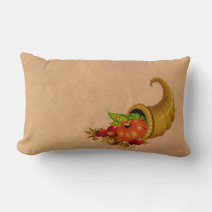 Cojín Lumbar Cornucopia Thanksending Beige Pillow
