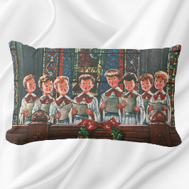 Cojín Lumbar Coro de niños cantando en la iglesia en Navidad vi