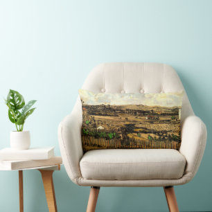 Cojín Lumbar Cosecha en Provenza Montmajour de Vincent van Gogh