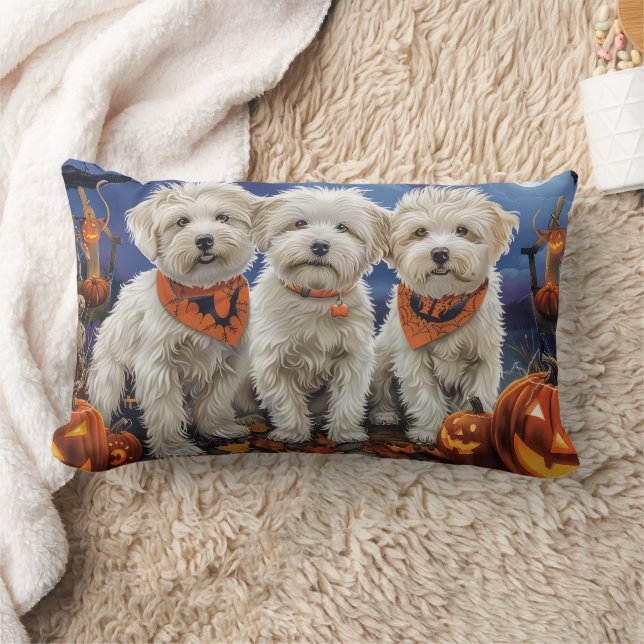 Cojín Lumbar Coton De Tulear Halloween Spooky (Manta)