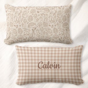 Cojín Lumbar Cottagecore Bosque Reversible Nombre de Niños Ging