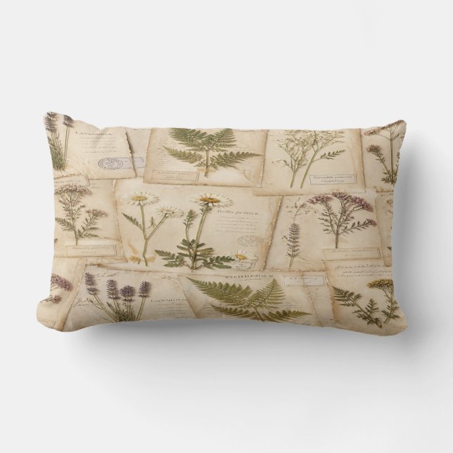 Cojín Lumbar Cottagecore Herbarium Pillow (Anverso)