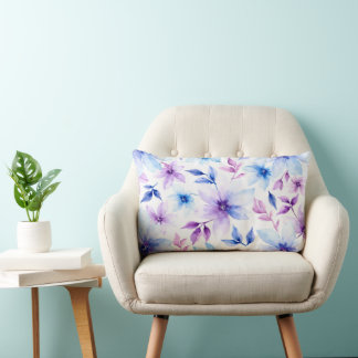 Cojín Lumbar Coussin Carré Fleurs Pastel Aquarelle