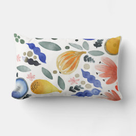 Cojín Lumbar Coussin coloré aux motifs de fleurs et de fruits