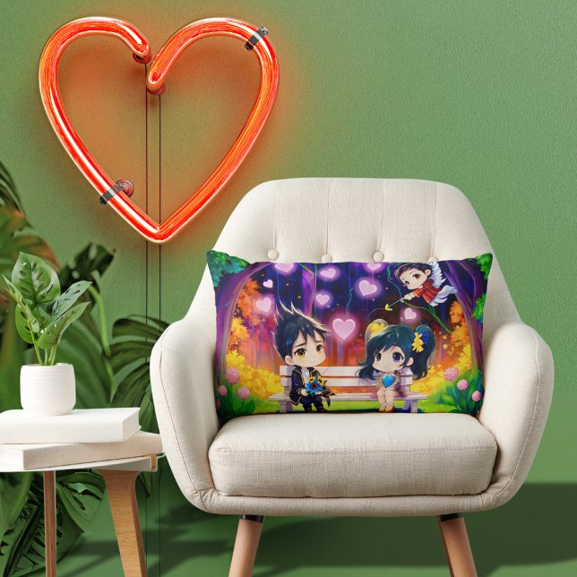 Cojín Lumbar Coussin romantique Jin et Ling manga cœur  (Subido por el creador)