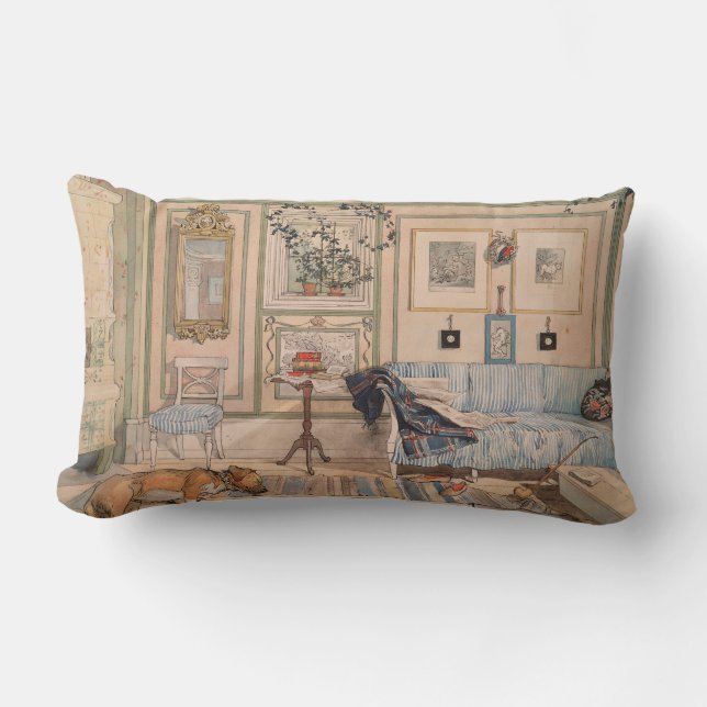 Cojín Lumbar Cozy Corner (por Carl Larsson) (Anverso)