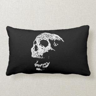 Cojín Lumbar Cráneo en blanco en negro