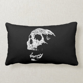 Cojín Lumbar Cráneo en blanco en negro