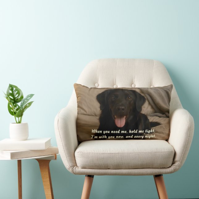 Cojín Lumbar Crea tu propia foto Mascota Memorial Lumbar Pillow (Silla)