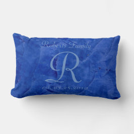 Cojín Lumbar Crear su propio nombre de familia azul