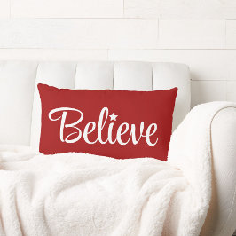 Cojín Lumbar Cree que los Navidades festejan Santa Blanca Roja