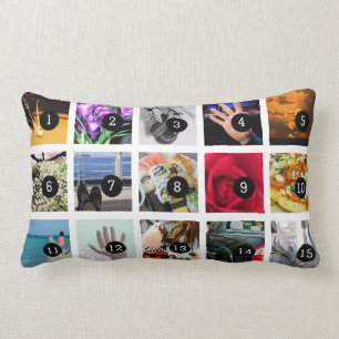 Cojín Lumbar Cree su propio collage de la foto con 15 imágenes