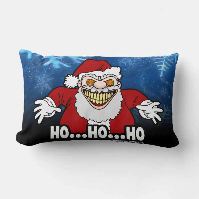 Cojín Lumbar Creepy Santa Claus Screwball Graphics HOHOHO (Anverso)