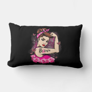 Cojín Lumbar Creer que las mujeres con Cinta Rosa son fuertes e
