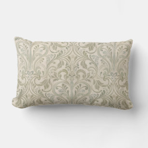 Cojín Lumbar Crema de Marfil Antiguo con Floritura Ornata