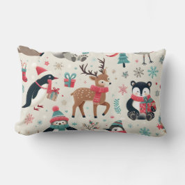 Cojín Lumbar Criaturas Yuletide Navidad Pillow
