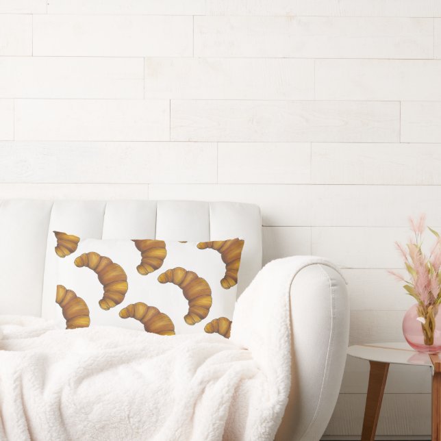 Cojín Lumbar Croissants de mantequilla fresca pastelería france (Sofá)