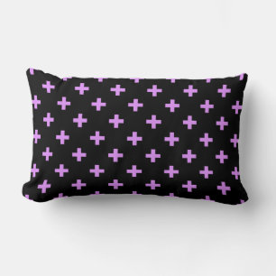 Cojín Lumbar Cruces de Lilac Polka sobre negro