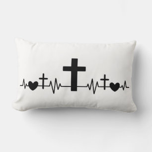 Cojín Lumbar Cruces y corazones de latido