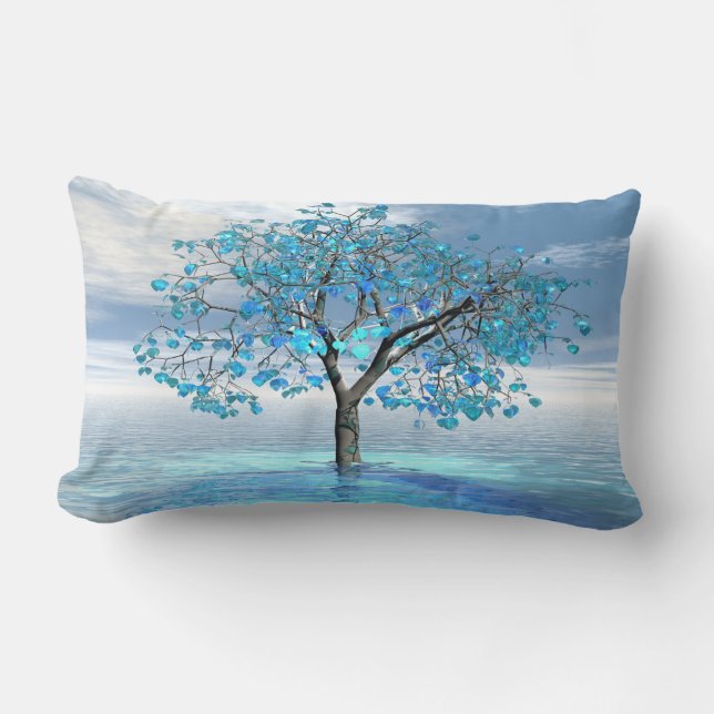 Cojín Lumbar Crystal Blue Tree (Anverso)