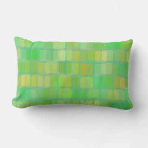 Cojín Lumbar cuadrado abstracto amarillo y verde