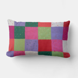 Cojín Lumbar cuadrados de cottagecore de coloridos mosaicos de 