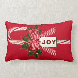 Cojín Lumbar Cualquier Navidad "Alegría" de canto de fondo de c