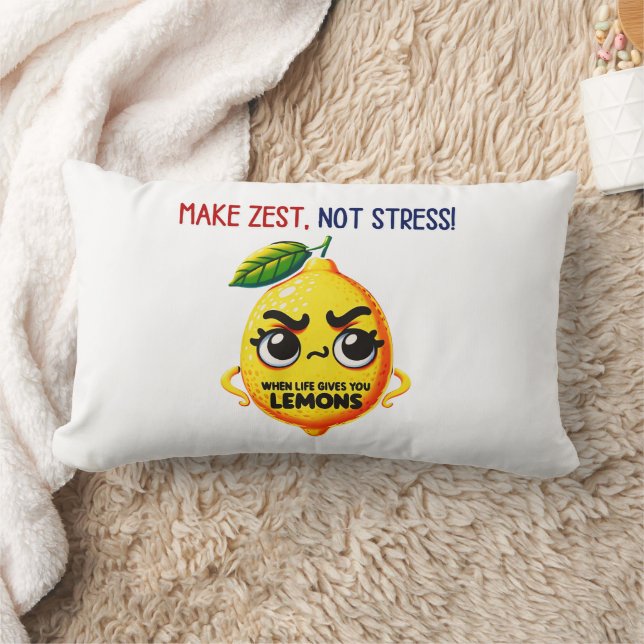 Cojín Lumbar Cuando la vida te da un Personalizado de lémulos (Manta)