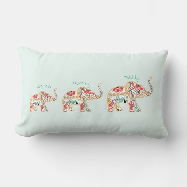 Cojín Lumbar Cuarto de niños adornado decorativo floral (Anverso)